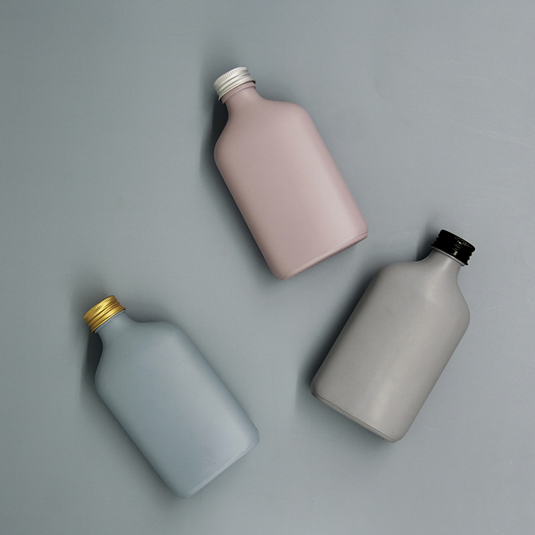 Flat Flask 200ml 250ml Cold Brew Coffee Juice Glass Wine Bottle with Aluminum lid