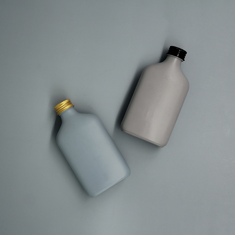 Flat Flask 200ml 250ml Cold Brew Coffee Juice Glass Wine Bottle with Aluminum lid