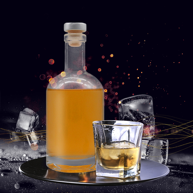 Flat Flask Liquor Alcohol Spirits Wine Beverage Glass Bottle 75 500 700ml