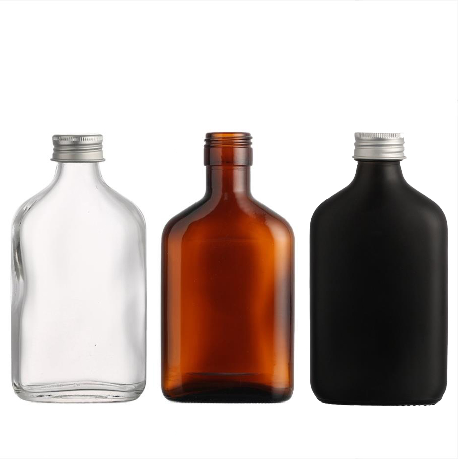 Flat Hip Flask 50ml 100ml 150ml 200ml 250ml 350ml 500ml Cold Brew Coffee Glass Spirits Whisky Drinking Liquor Bottles