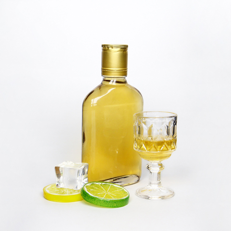Flat Mini 50ml 10cl 20cl Glass Hip Flask Alcohol Liquor Bottle For Sale With Aluminium Lid