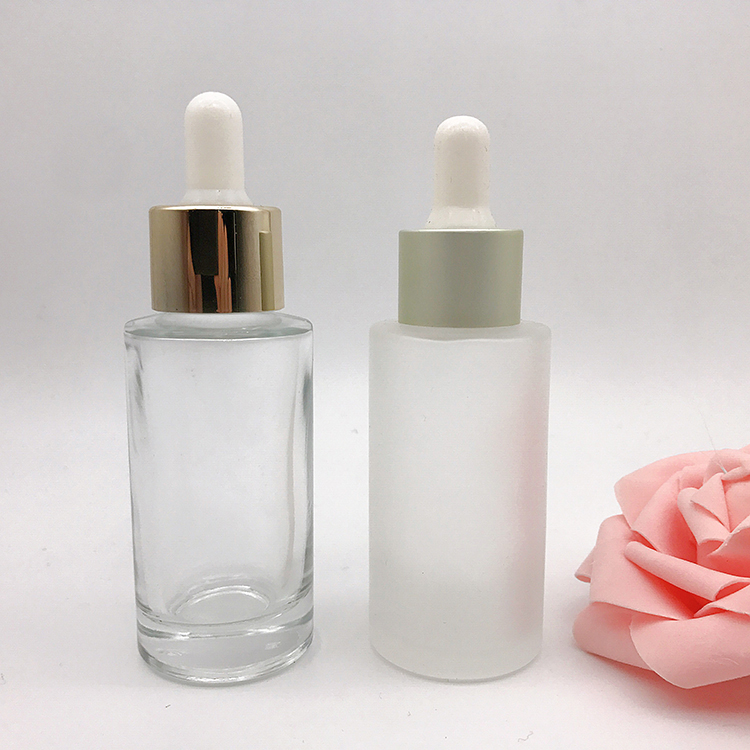 Flat Shoulder Glass Dropper Bottle 30ml 50ml 100ml Essential Oil Dropper Bottle