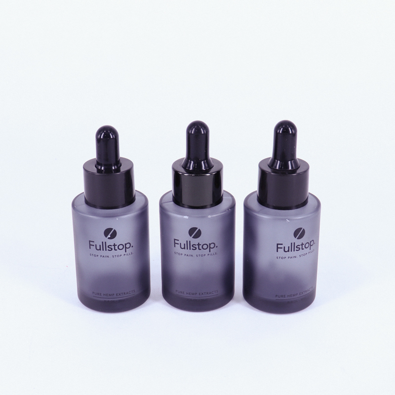 Flat Shoulder Glass Serum Pipette Bottle 30ml 40ml 50ml Cylinder frosted White Smooth Dropper Oil Bottle