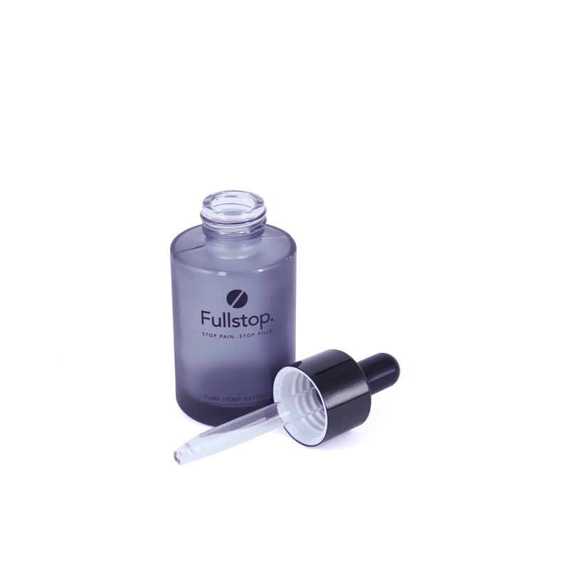 Flat Shoulder Glass Serum Pipette Bottle 30ml 40ml 50ml Cylinder frosted White Smooth Dropper Oil Bottle