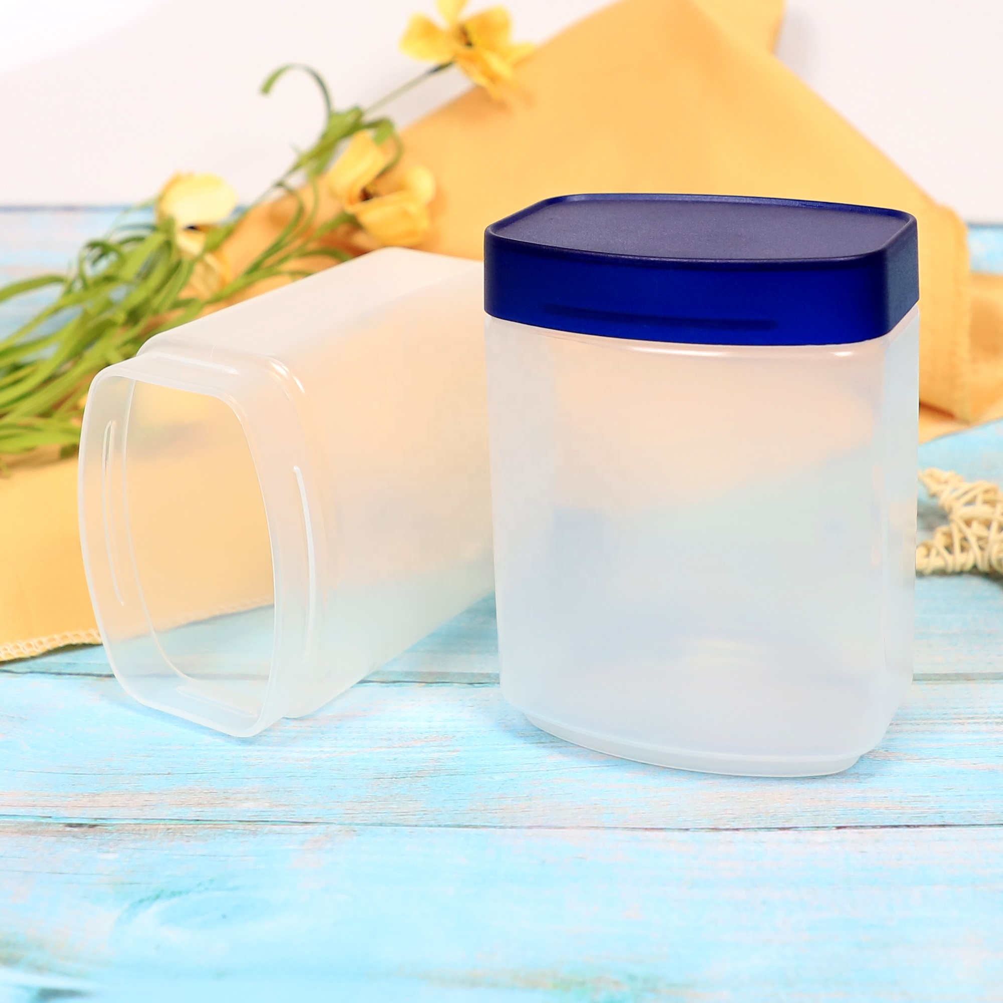 Flat Square Cream Jar Cosmetic Packaging