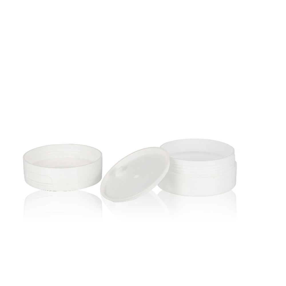 Flat Top Double White PP Cosmetic Jar for Cream 50g