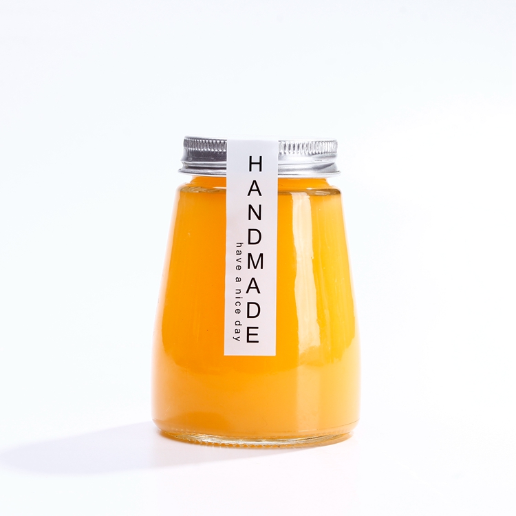 Flat Water Glass Bottle 500Ml Glass Fruit Juice Bottle Glass With Lid For /Milk /Boba Tea /Cold Brew Coffee