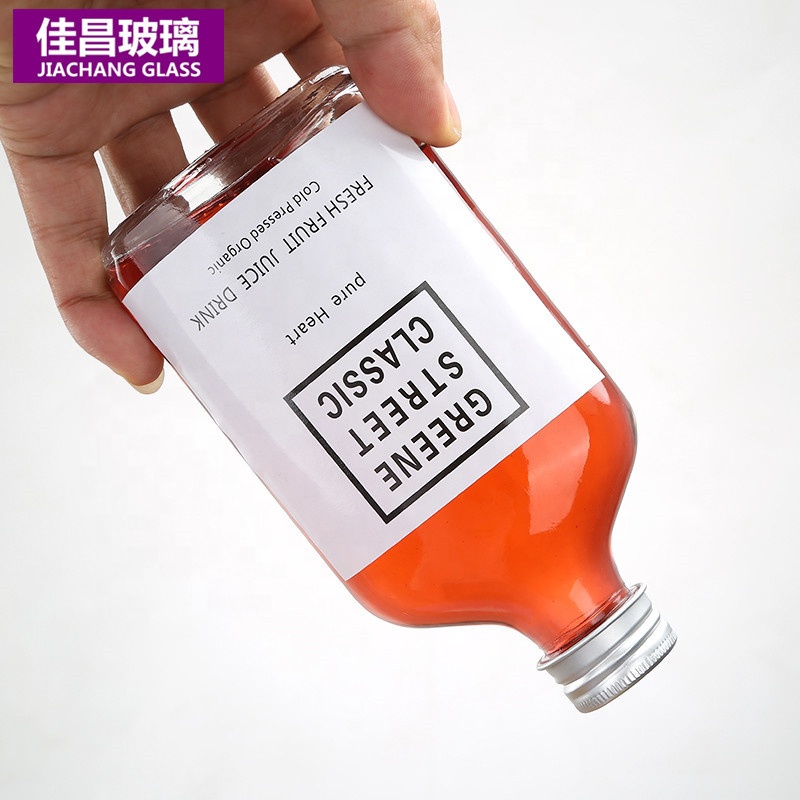 Flat Wine Bottle 50ml 100ml 200ml 250ml 350ml 500ml Glass Beverage Juice Bottle with Lid