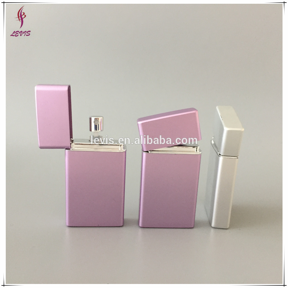 Flat lighter shape bottle aluminum atomizer 12 ml for perfume