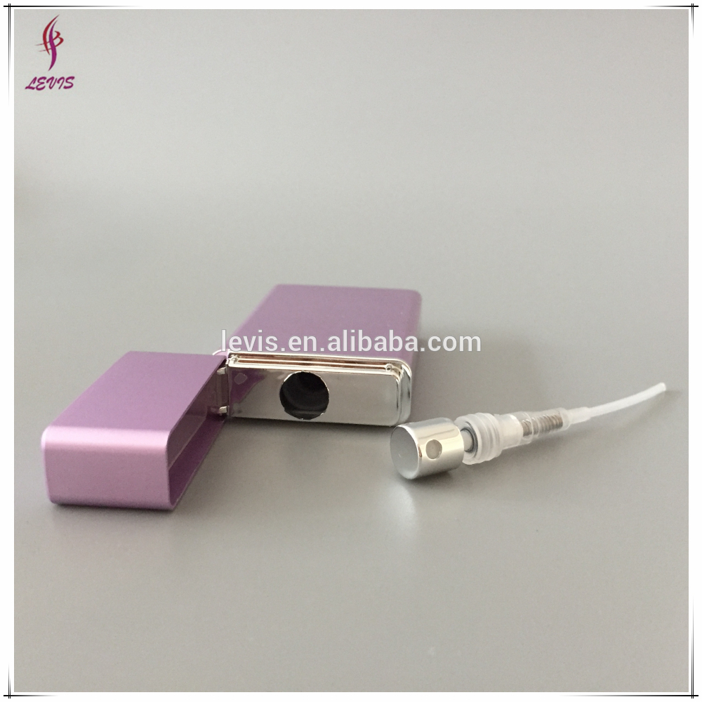 Flat lighter shape bottle aluminum atomizer 12 ml for perfume
