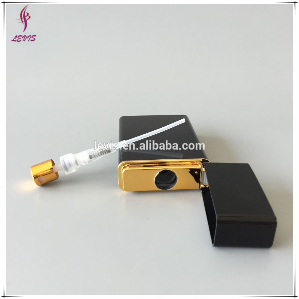 Flat lighter shape bottle aluminum atomizer 12 ml for perfume
