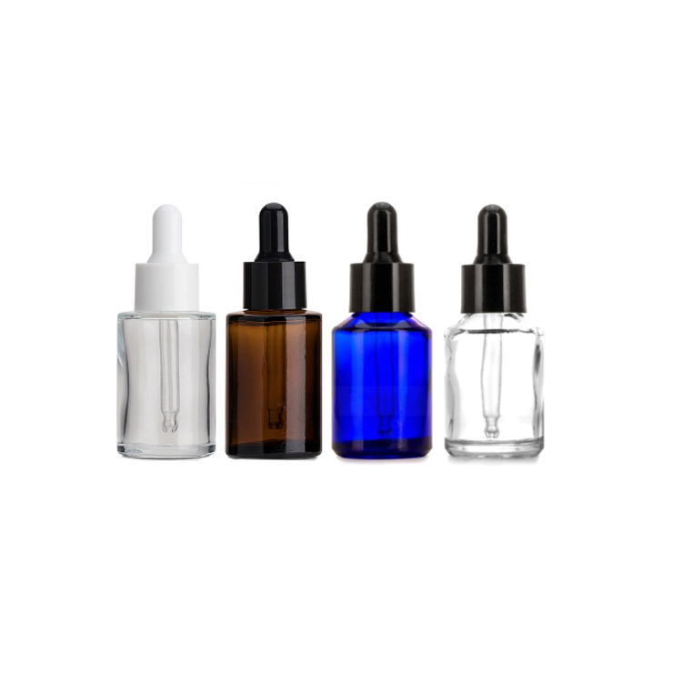 Flat shoulder dropper bottle 20ml 30ml 40ml clear e liquid round dropper bottle