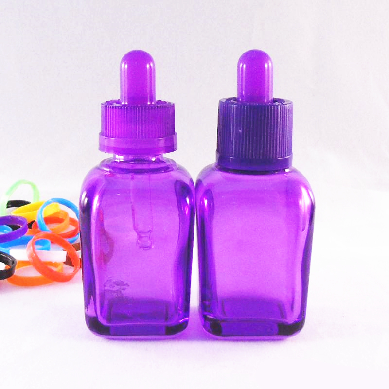 Flat shoulder dropper bottle white blue frosted glass dropper bottles rectangle flat eye dropper bottle 100ml 50ml 30ml for oil