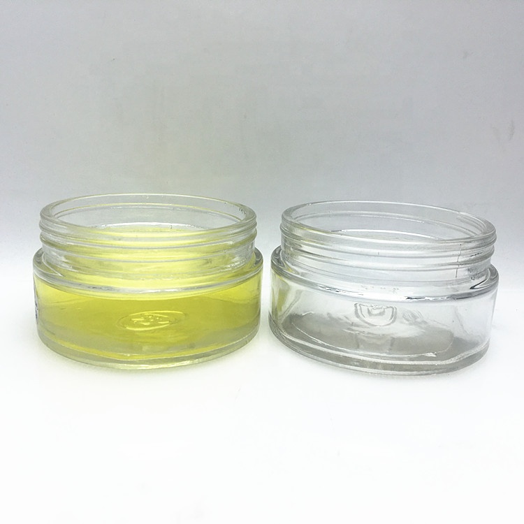 Flat wide mouth 200ml glass fruit jam preserving jar with screw plastic lid