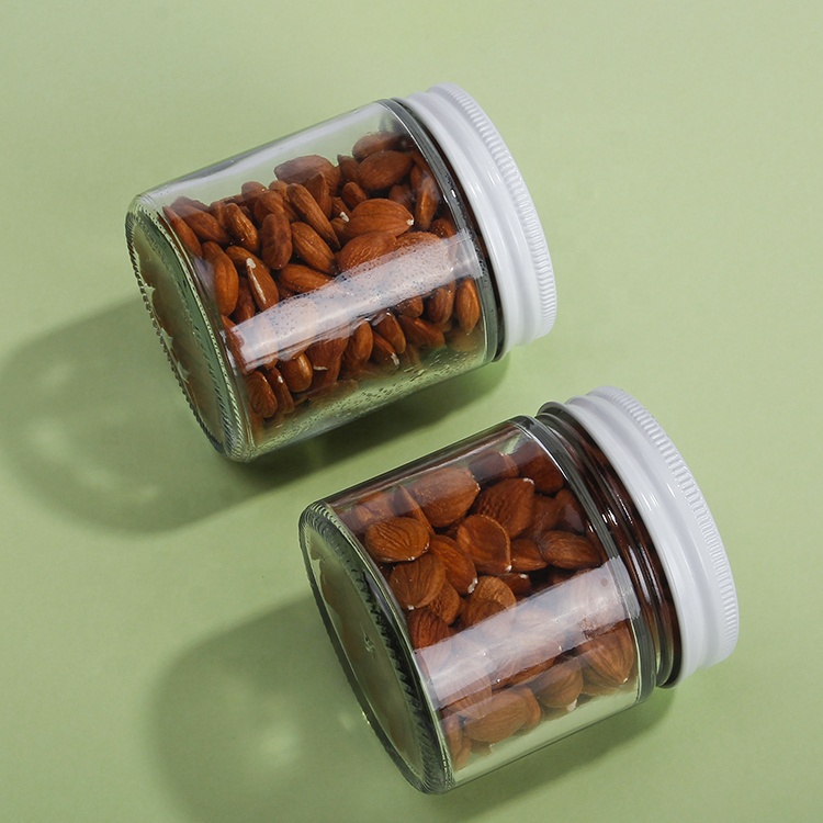Flint 200ml 250ml Cylinder Glass Jar With White Screw Lid For Soy Candle