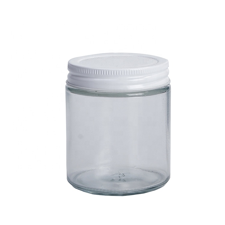 Flint 200ml 250ml Cylinder Glass Jar With White Screw Lid For Soy Candle