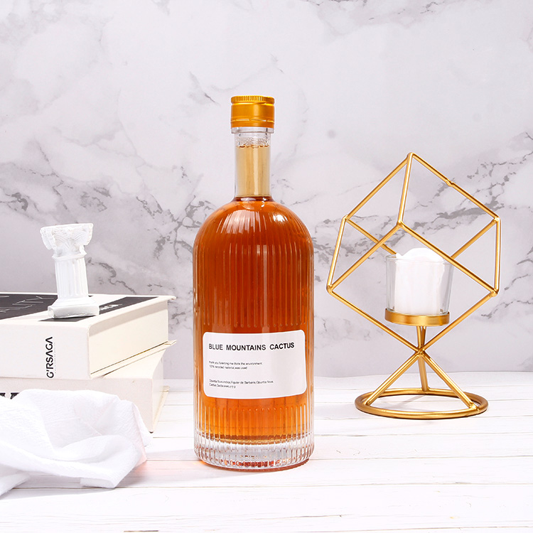 Flint Frosted Clear 750ml 25oz Spirits Glass Bottle With Screw Bar Top For Tequila Alcohol With Custom Label