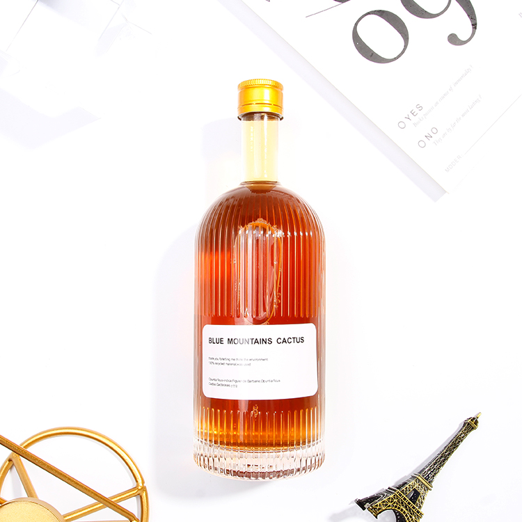 Flint Frosted Clear 750ml 25oz Spirits Glass Bottle With Screw Bar Top For Tequila Alcohol With Custom Label