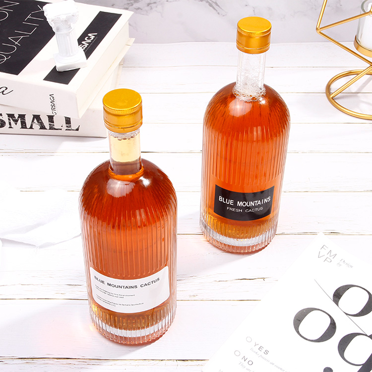 Flint Frosted Clear 750ml 25oz Spirits Glass Bottle With Screw Bar Top For Tequila Alcohol With Custom Label