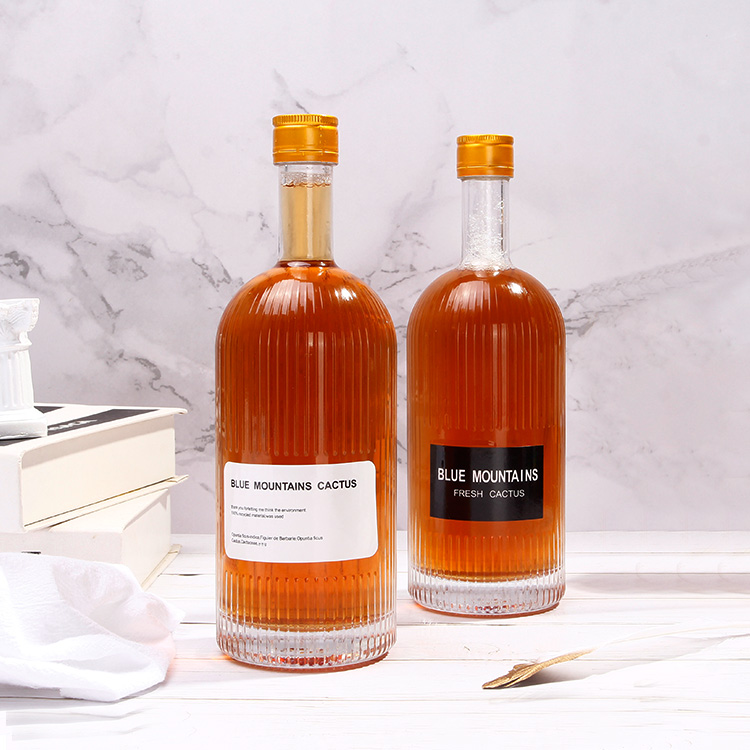 Flint Frosted Clear 750ml 25oz Spirits Glass Bottle With Screw Bar Top For Tequila Alcohol With Custom Label