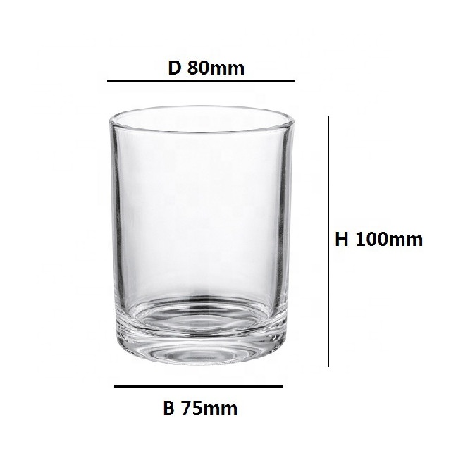 Flint material high quality 80100 glass empty candle jars in bulk