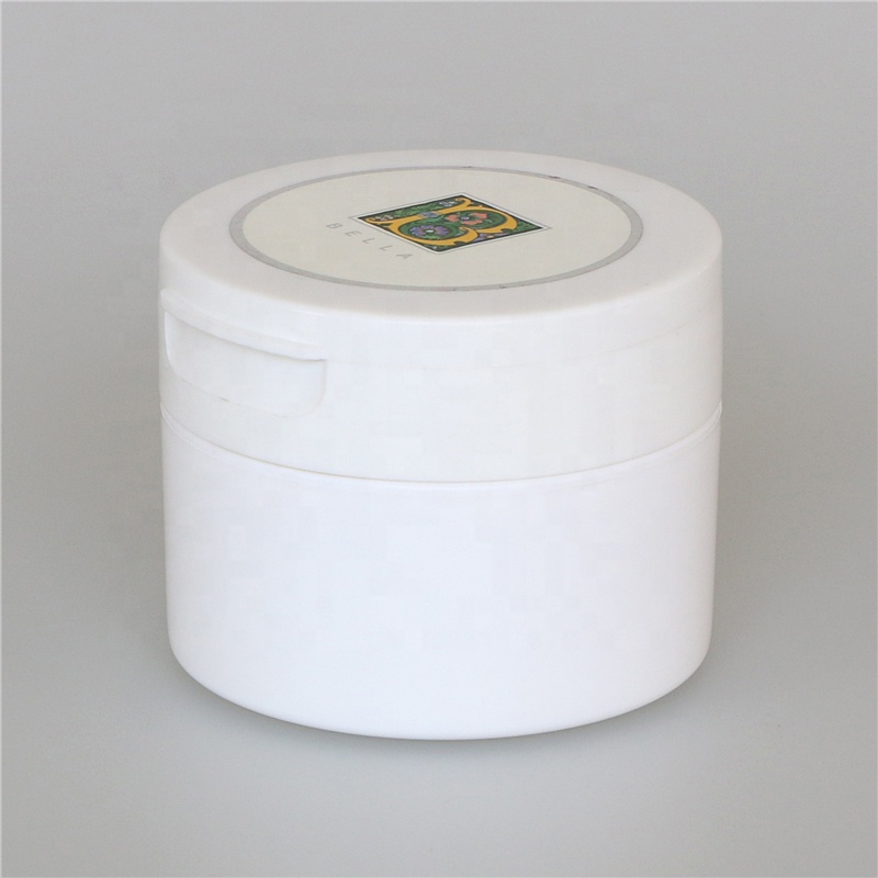 Flip Top Cap PP plastic cosmetic cream jar 100g