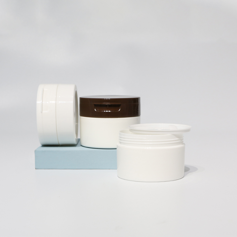 Flip Top Cap PP plastic cosmetic cream jar 100g