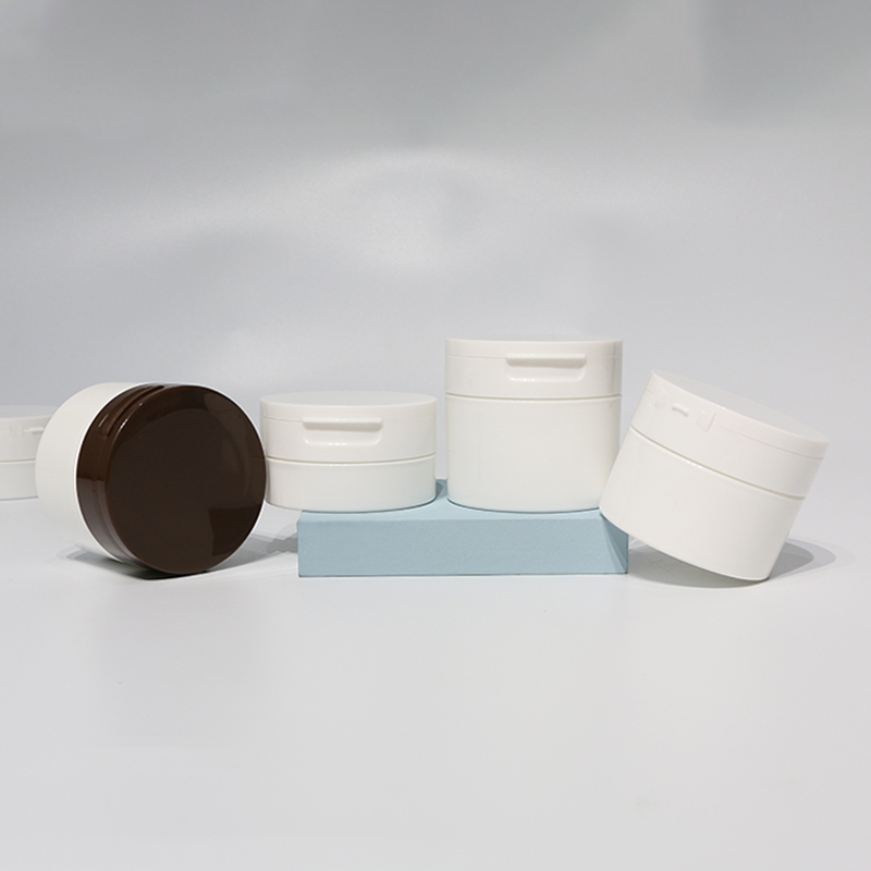 Flip Top Cap PP plastic cosmetic cream jar 100g
