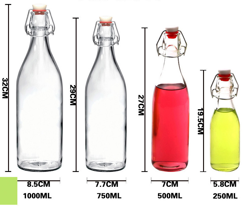 Flip Top Glass Bottle Swing Top Brewing Bottle with Stopper for Beverages, Oil, Vinegar, Kombucha, Beer, Water, Soda, Kefir