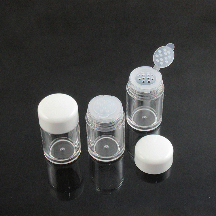 Flip open white lid loose powder container loose powder jar loose powder container with sifter