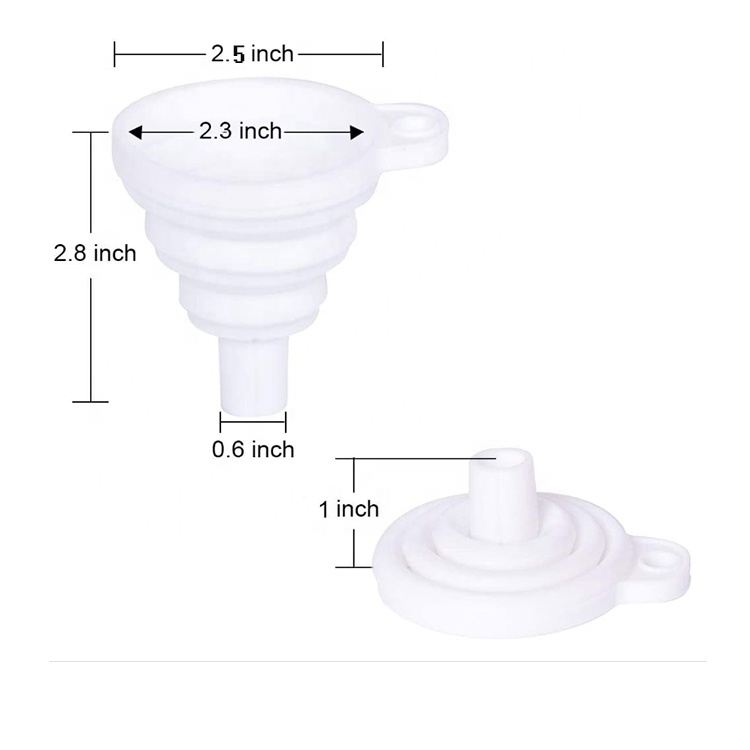 Folding Funnels Silicone Collapsible Kitchen Collapsible & Flexible Silicone Funnels For Oil, Food and Water