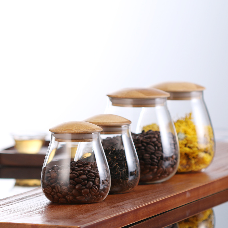 Food 400ml packaging small glass pudding jars with bamboo lids