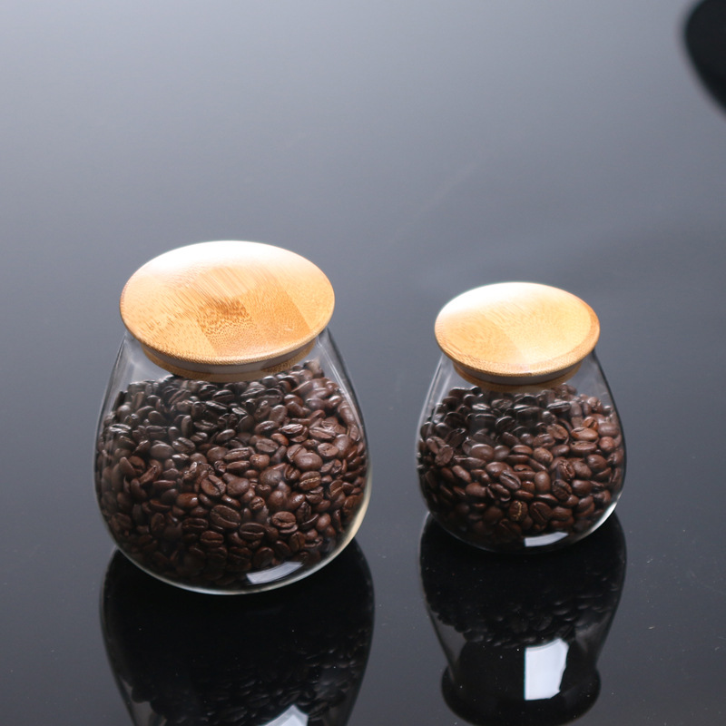 Food 400ml packaging small glass pudding jars with bamboo lids