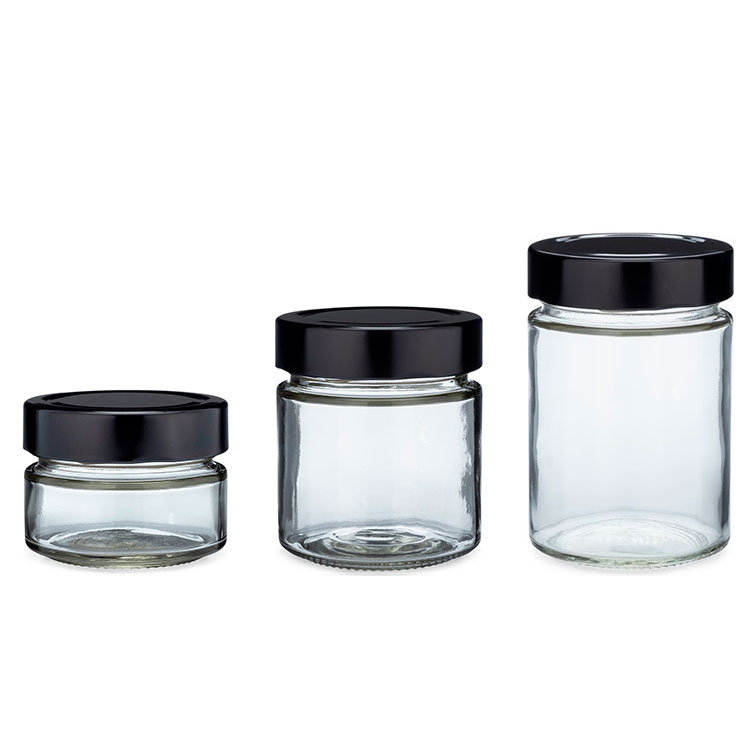 Food Canning Clear Empty Ergo Glass Jar With Metal Lid For Spice Jam