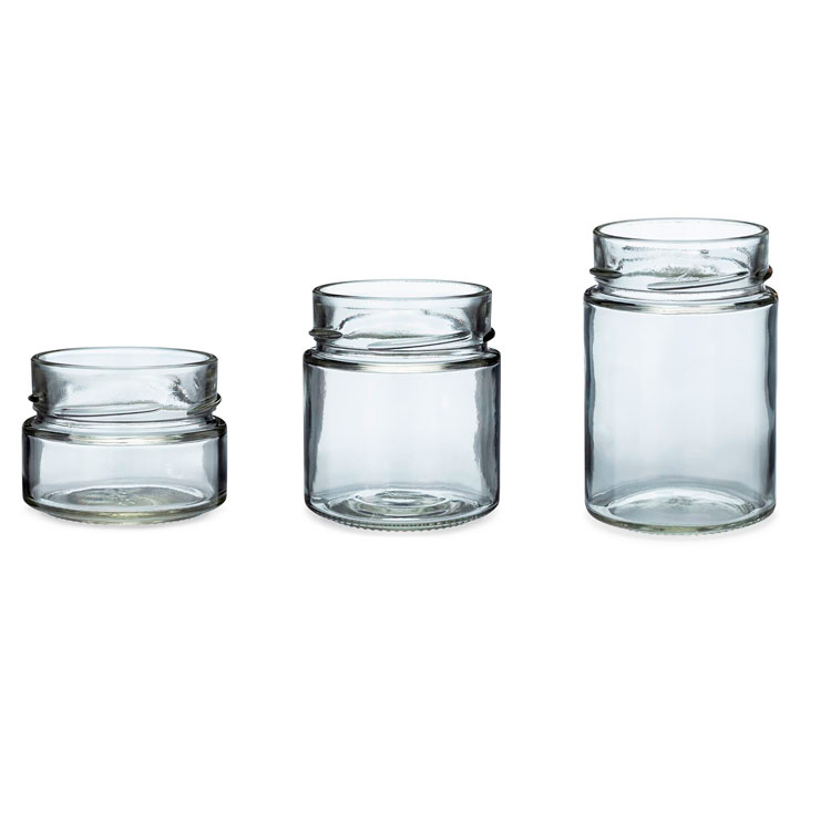 Food Canning Clear Empty Ergo Glass Jar With Metal Lid For Spice Jam