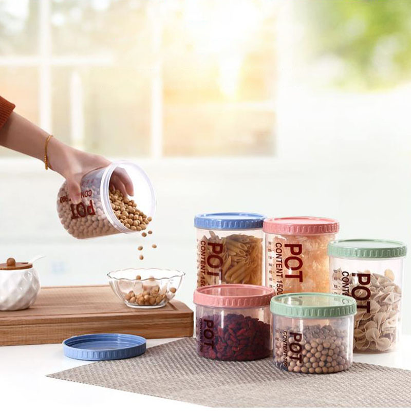 Food Containers Plastic Kitchen Storage Box Airtight With Lid For Dry Food Organization 700ml Box