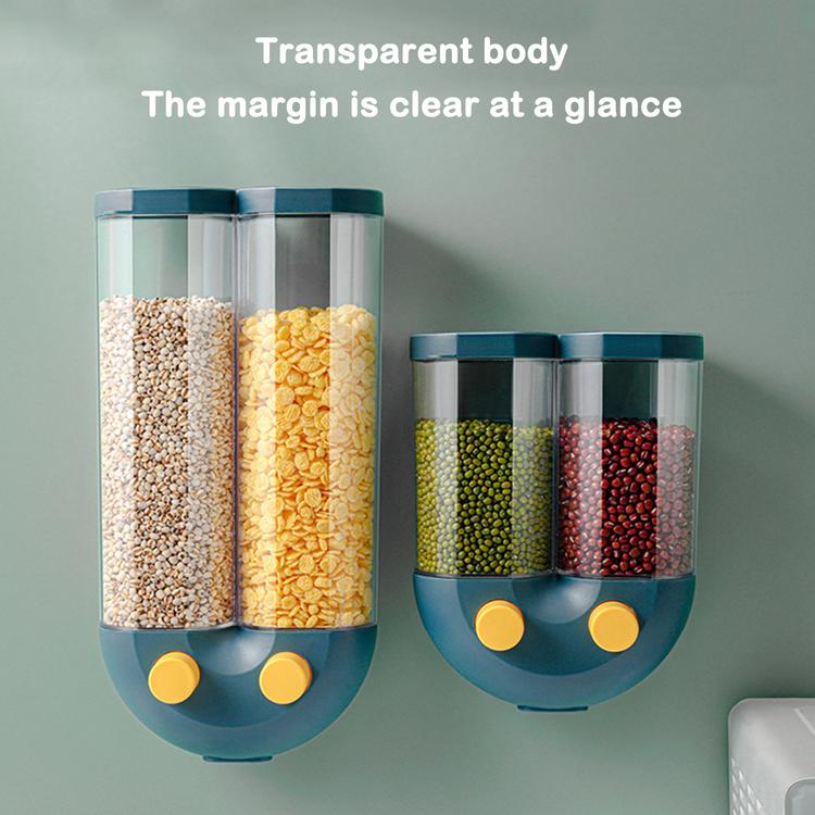 Food Dispenser Wall-mounted Household Tea Storage Jar Round plastic Storage Container Jar With Glass Lid