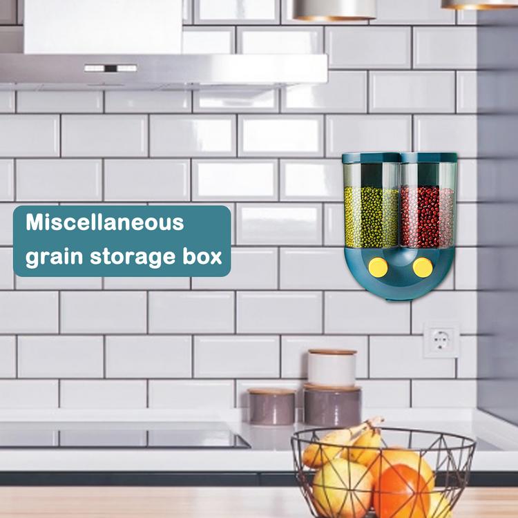 Food Dispenser Wall-mounted Household Tea Storage Jar Round plastic Storage Container Jar With Glass Lid