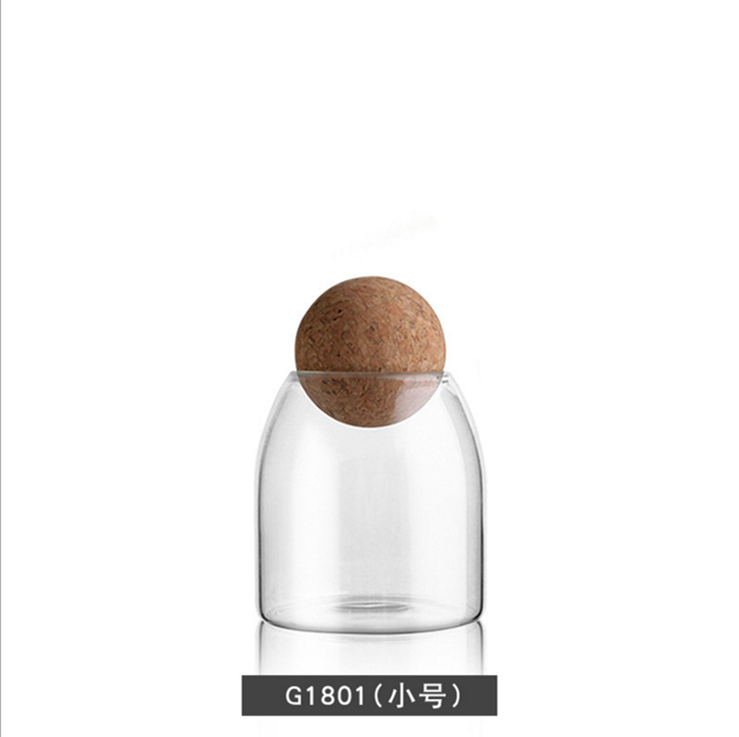Food Glass jar Wooden lid 200ml 300ml 500ml airtigh Glass Jar container With Bamboo Lid