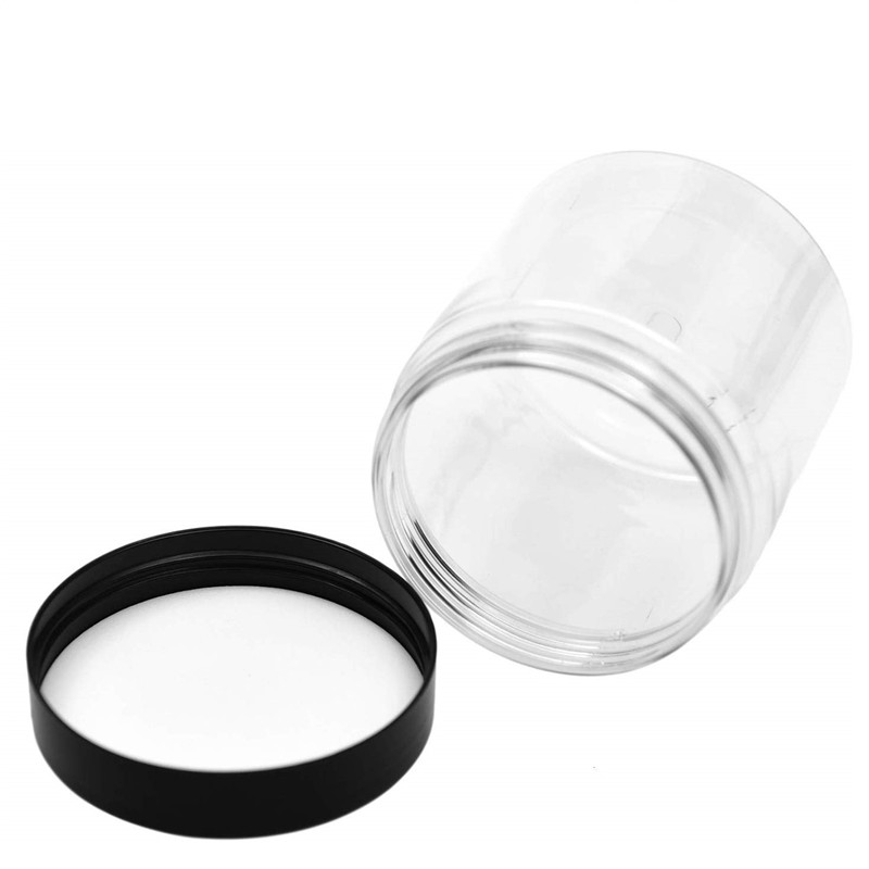 Food Grade 100ml 120ml 150ml 200ml 250ml Cosmetic Packaging Clear PET Plastic Cream Jar with aluminium lids