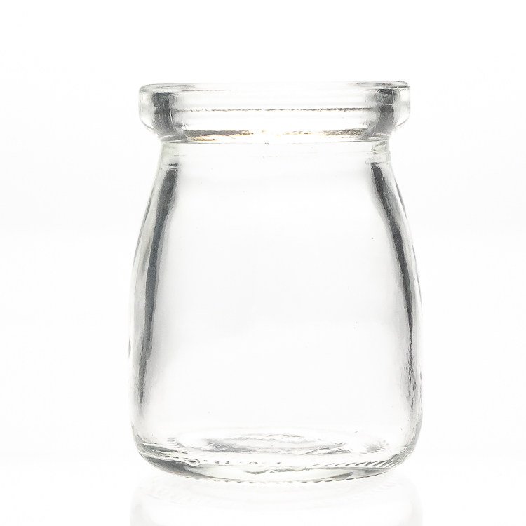 Food Grade 100ml 3oz Round Storage Container Empty Glass Milk Pudding Jar with Wooden Cork