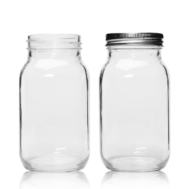 Food Grade 24oz 720ml Clear Round Glass Canning Jars for Jam Cookie Pickles