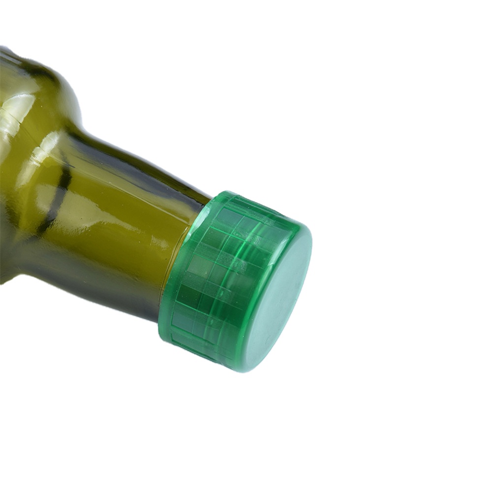 Food Grade 250ml 500ml 750ml 1L Empty Square Antique Green Marasca Glass Bottle For Olive Oil