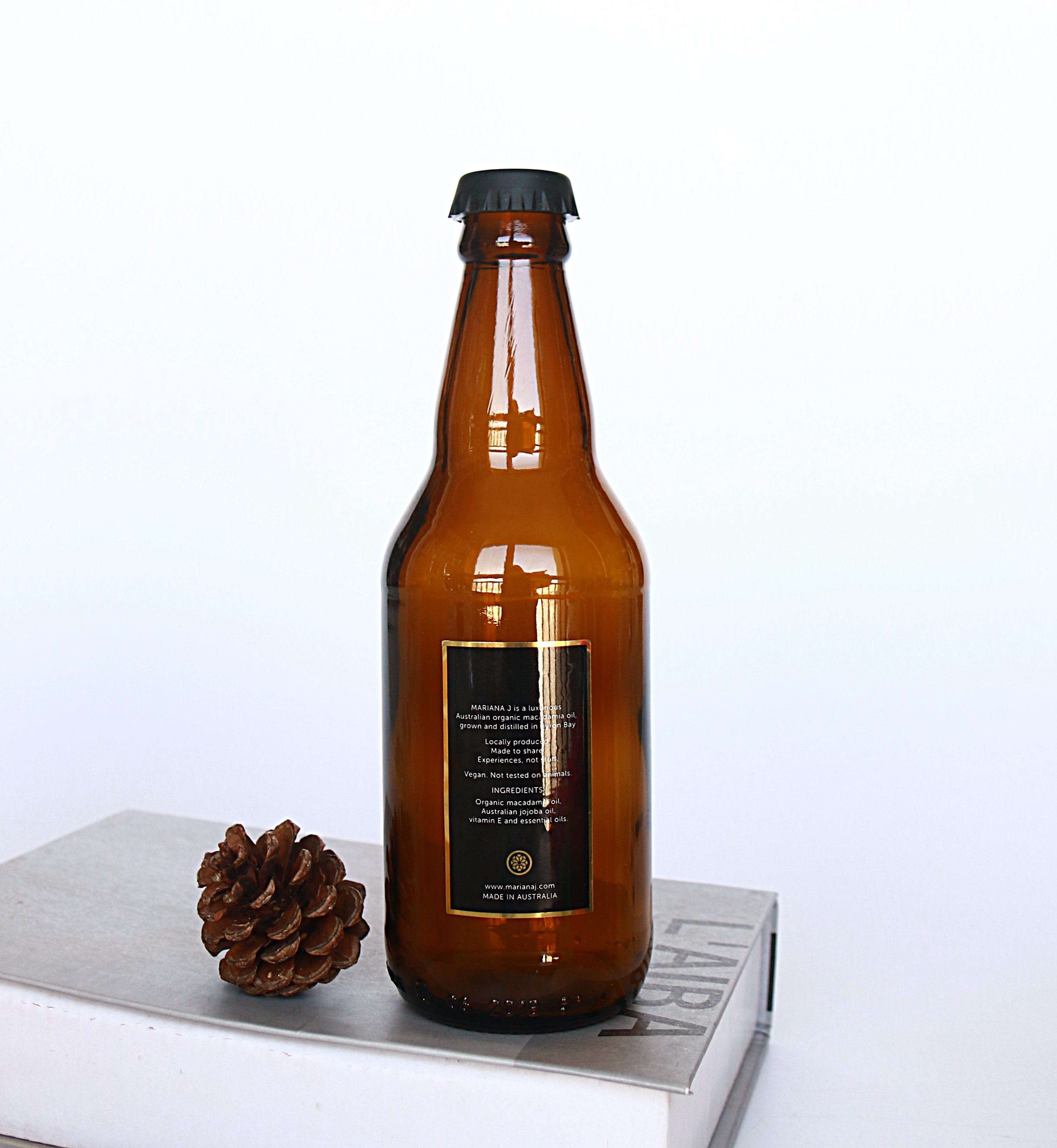Food Grade 330 ml 500 ml Amber Beer Glass Bottles With Crown Caps