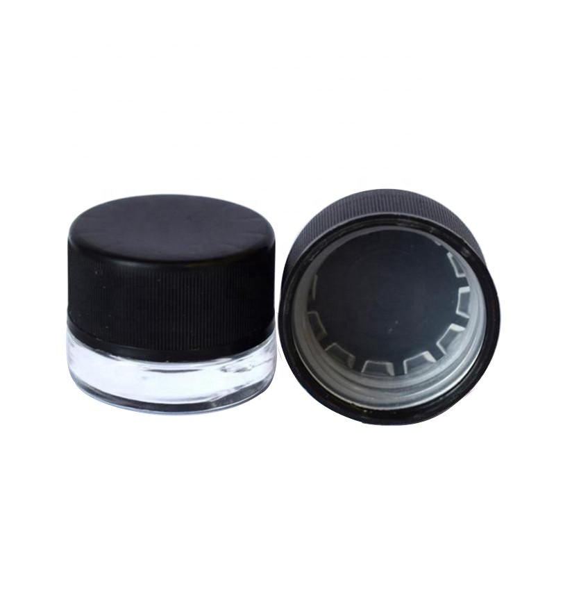 Food Grade 5ml Concentrate Jars Child Resistant Wax Oil  Shatter Jars Dab Jar Dry Herb Container with Black Lid