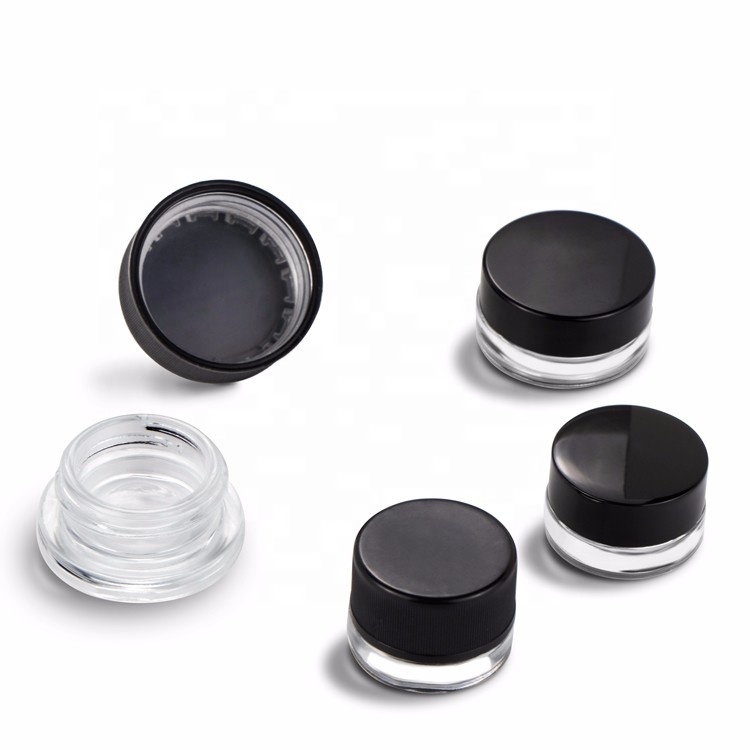 Food Grade 5ml Concentrate Jars Child Resistant Wax Oil Shatter Jars Dab Jar Dry Herb Container with Black Lid