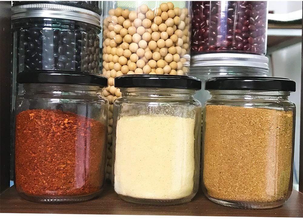 Food Grade 8oz 250ml Round Glass Jars for Honey Jam Pickles with Metal Lids