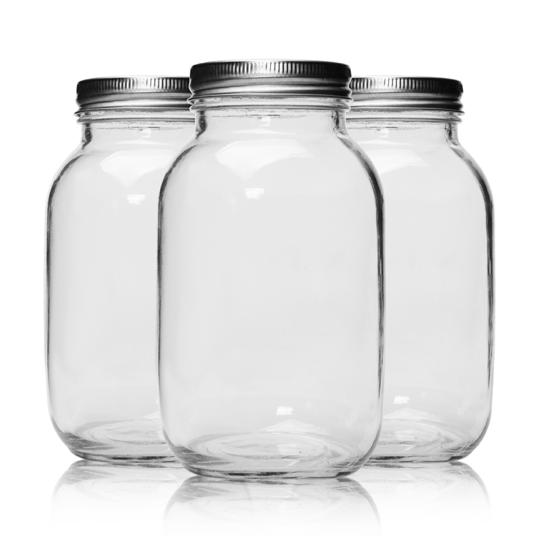 Food Grade Clear Round 1000 ml Glass Jars for Candy Cookie Food Storage