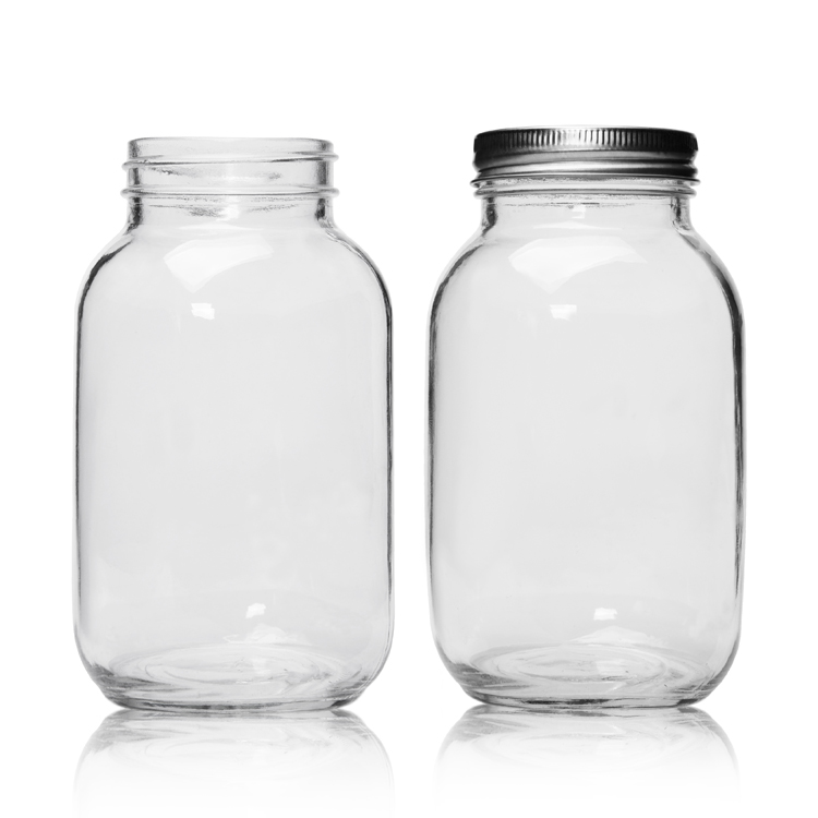 Food Grade Clear Round 1000 ml Glass Jars for Candy Cookie Food Storage