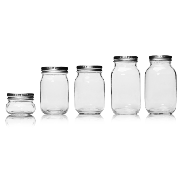 Food Grade Clear Round 1000 ml Glass Jars for Candy Cookie Food Storage